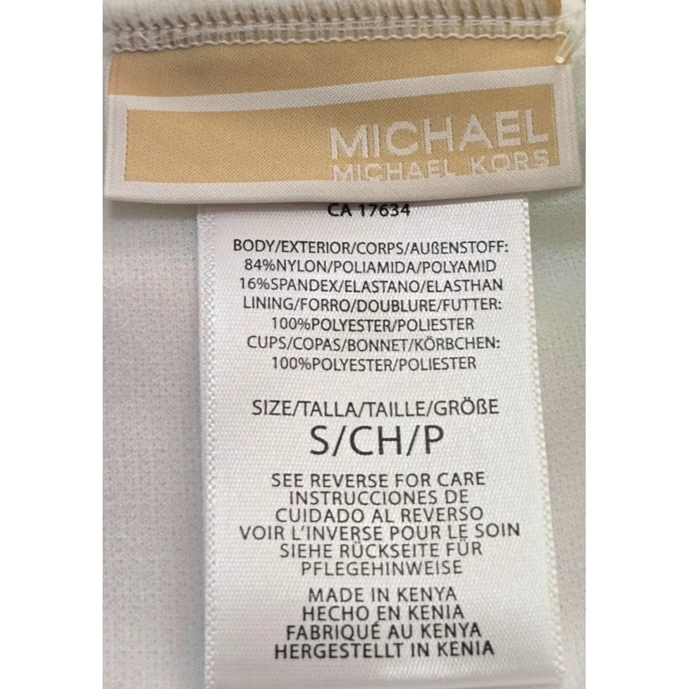 Michael Kors One Shoulder O-Ring 2 piece swimsuit Women's S Green Apple NWT‎